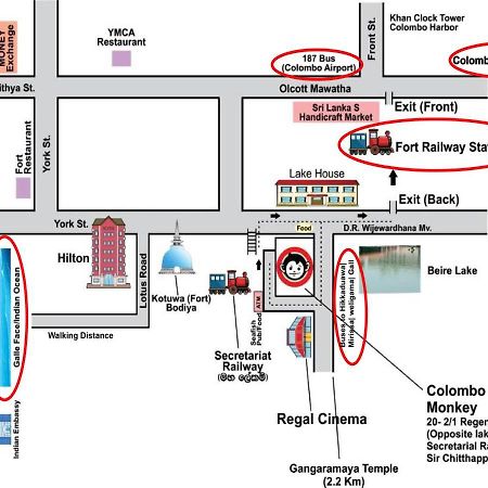 科伦坡市中心猴子背包客旅馆 可倫坡 外观 照片